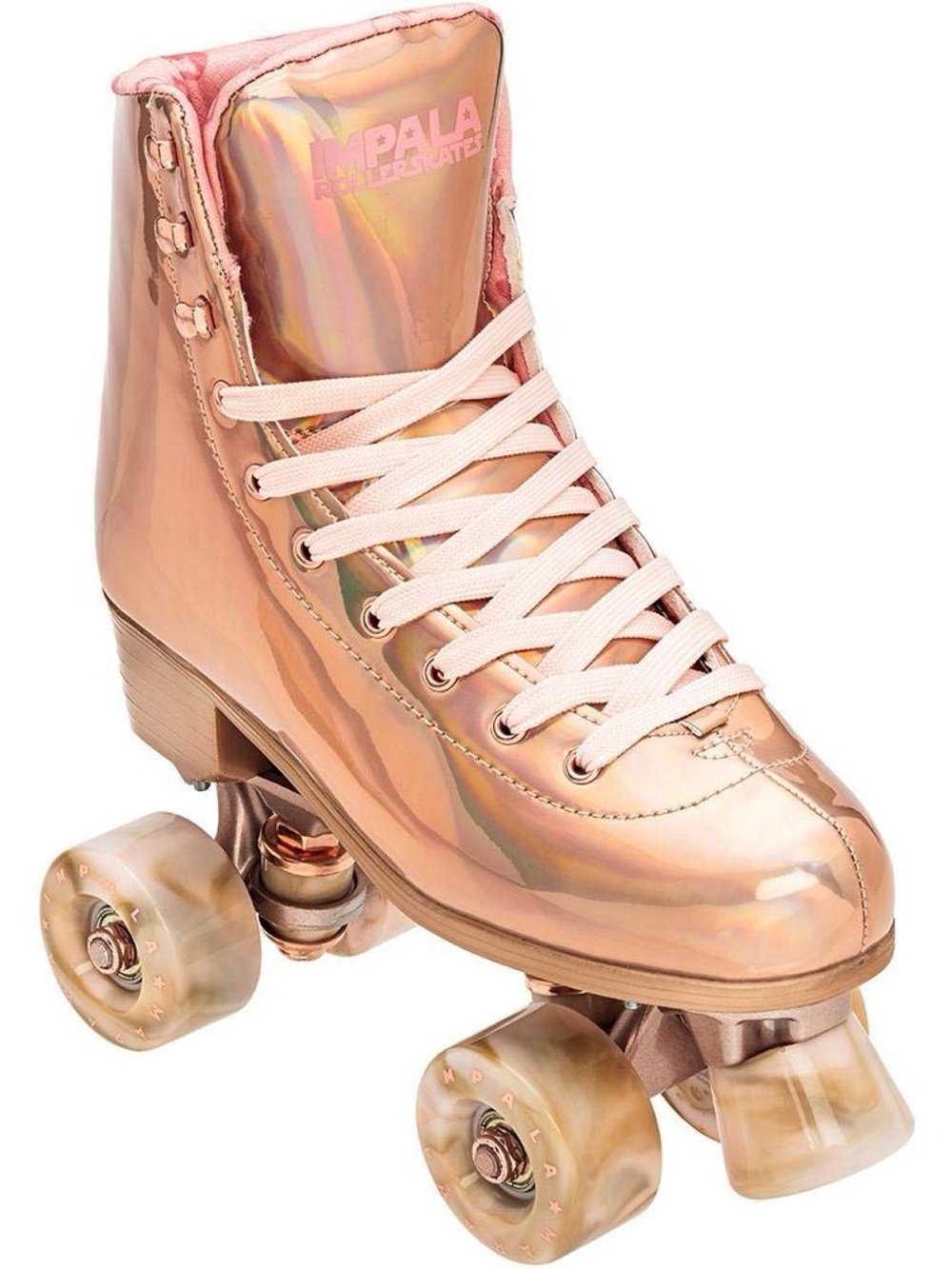 Impala Rose Gold Holographic Roller Skates